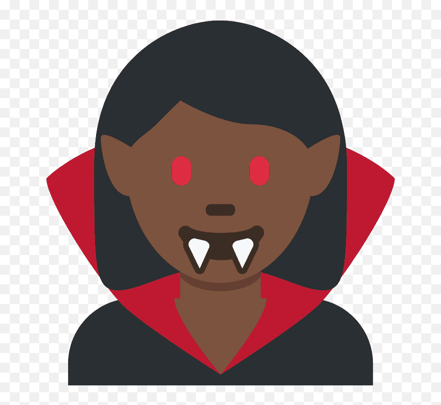 Woman Vampire Emoji With Dark Skin Tone - Upírka Kreslená,Dracula Emoji