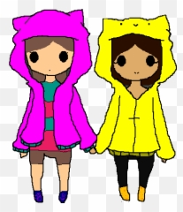 A Shy Friend And A Happy Friend - Nerdy Anime Gril Clipart Emoji,What Kakao Emoticons Bts Use