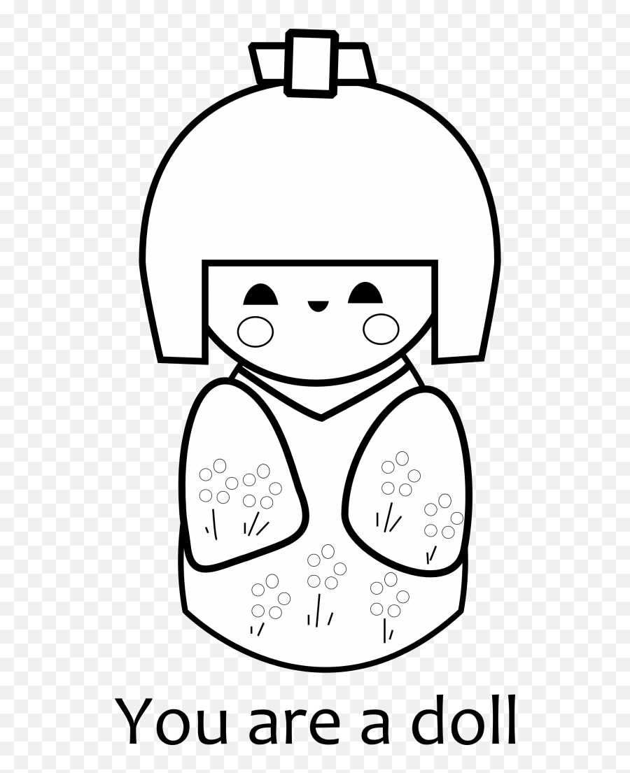 Free Printable Kokeshi Doll Coloring - Red And White Emoji,Japanese Dolls Emoji