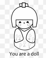 Free Printable Kokeshi Doll Coloring - Red And White Emoji,Japanese Dolls Emoji