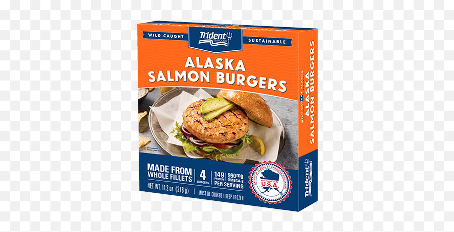 Trident Seafoods Alaska Salmon Burgers 3 Lb Trident Seafoods Emoji,What Does A Man Running And A Burger Mean In Emoji