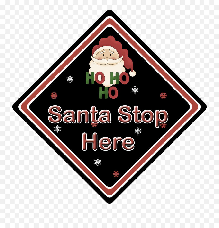 Non Personalised Santa Stop Here Ho Ho - Language Emoji,Black Santa Emoji