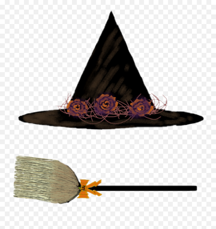 Witch Hat Broom Artbyme Sticker - Witch Hat Emoji,Witch Hat Emoji