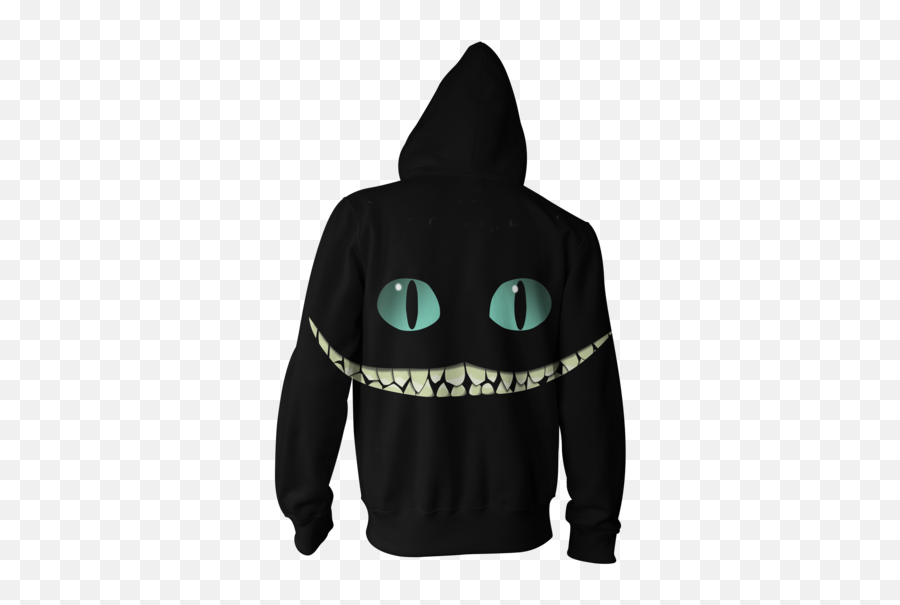 Cheshire Cat Smile Zip Hoodie - Mors Principium Est Hoodie Cobra Kai Zip Hoodie Emoji,Cat Smile Emoji