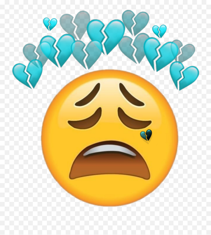 Broke Broken Heart Bluefacebaby Sticker By Mamasu203c - Corazón Roto Emoji,Broke Emoticon