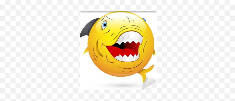 Smiley Vector Illustration - Evil Fish Wall Mural U2022 Pixers U2022 We Live To Change Vector Graphics Emoji,Evil Laughing Emoticon