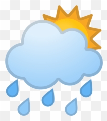 Sun Behind Rain Cloud Icon - Rain Cloud Transparent Emoji,Sun Emoji For Computer