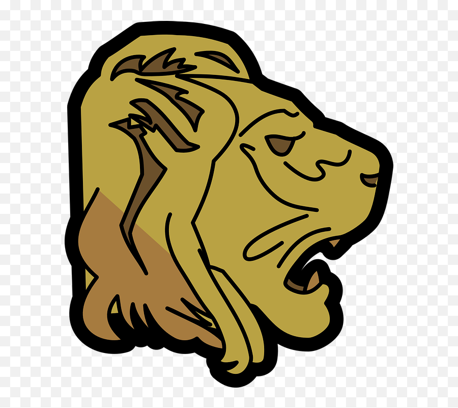 Mammal Head Jungle Animal Lion King - Lion Head Side View Transparent Emoji,Lion King Emotions