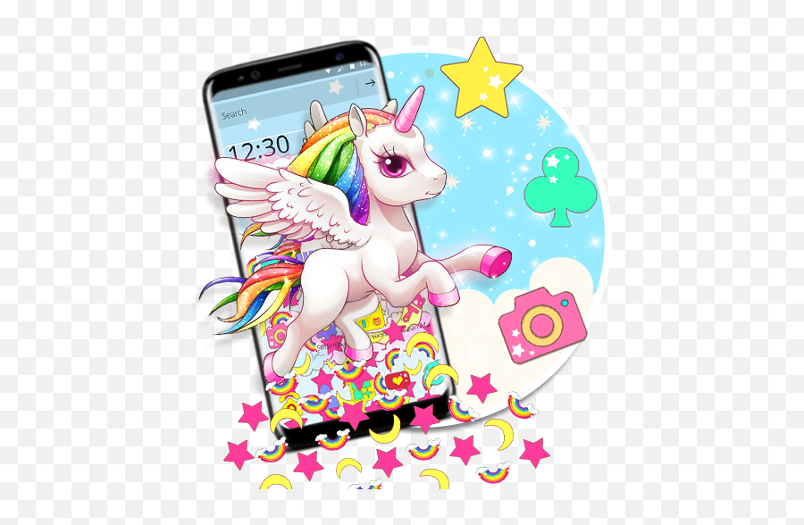 Cute Pink Unicorn Gravity Theme - Smartphone Emoji,Unicorn Emojis Iphone