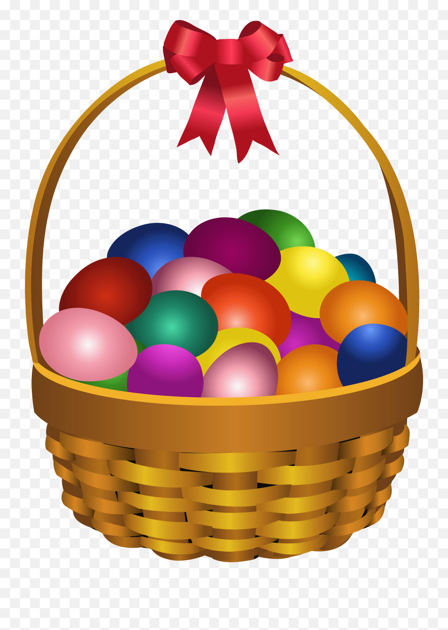 Easter Eggs In A Basket - Basket Of Easter Eggs Transparent Emoji,Emoticon Easter Basket