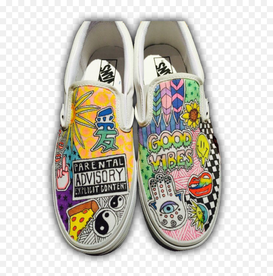 Vans Shoes Shoe Van Paintedshoes - Plimsoll Emoji,Emoji Shoes Vans