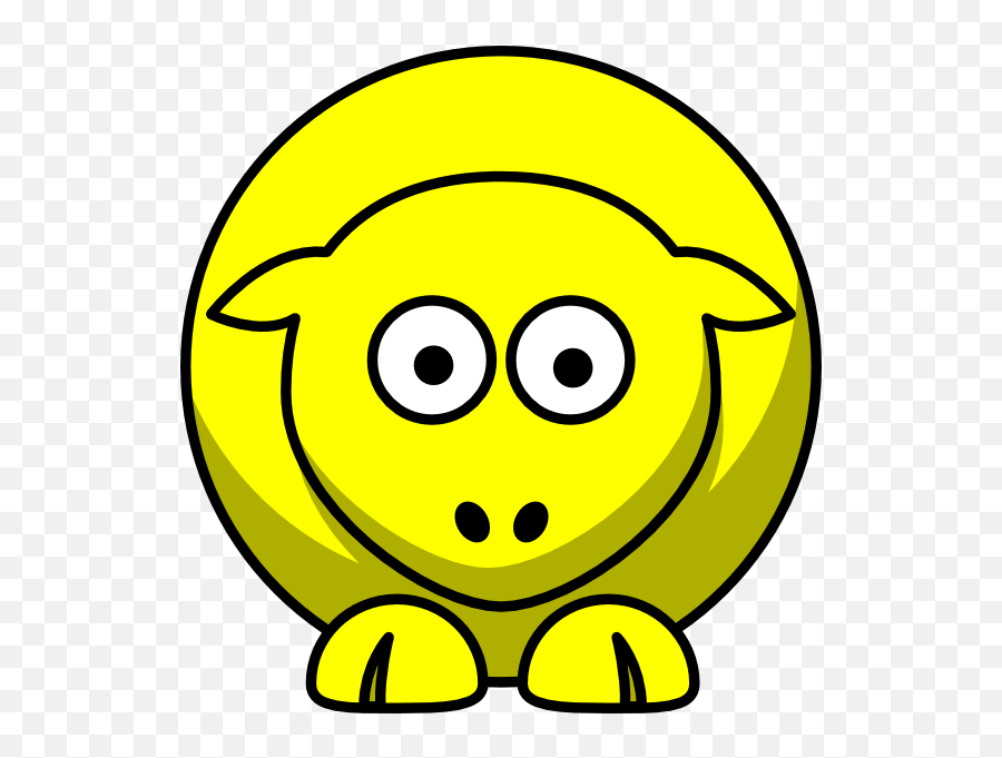 Sheep Looking Straight Yellow Clip Art - Sheep Clker Emoji,Pittsburgh Steelers Emoticon