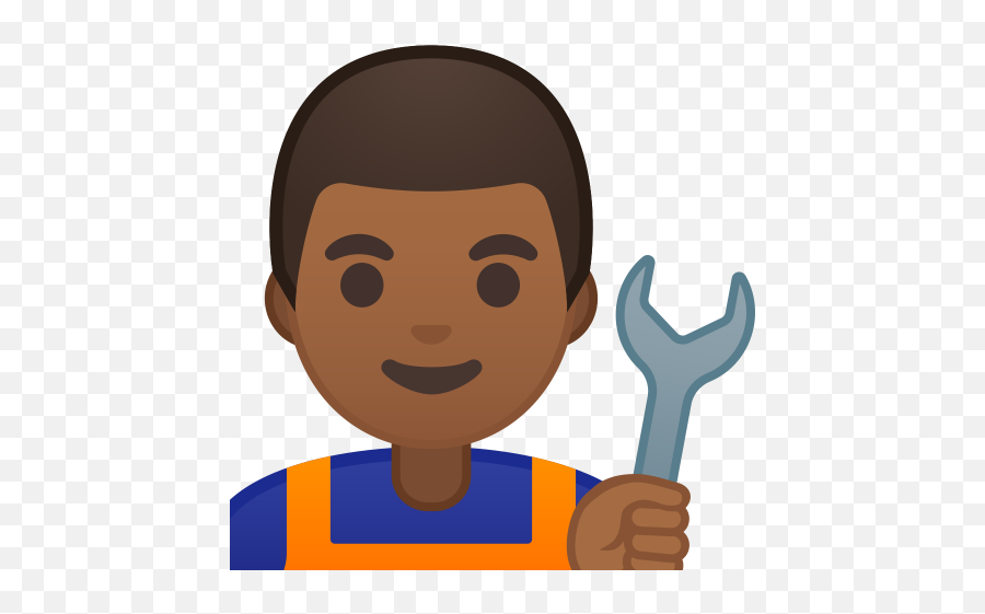 Man Mechanic Medium Dark Skin Tone Icon Noto Emoji People - Emoji Medecin,Black Emoji Human