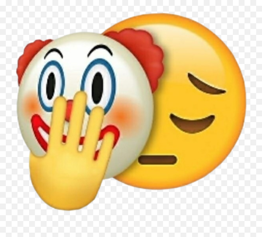 Emojimix Clown Emoji Sticker By Akilmhanna,Emoticon Representing Apathy Face