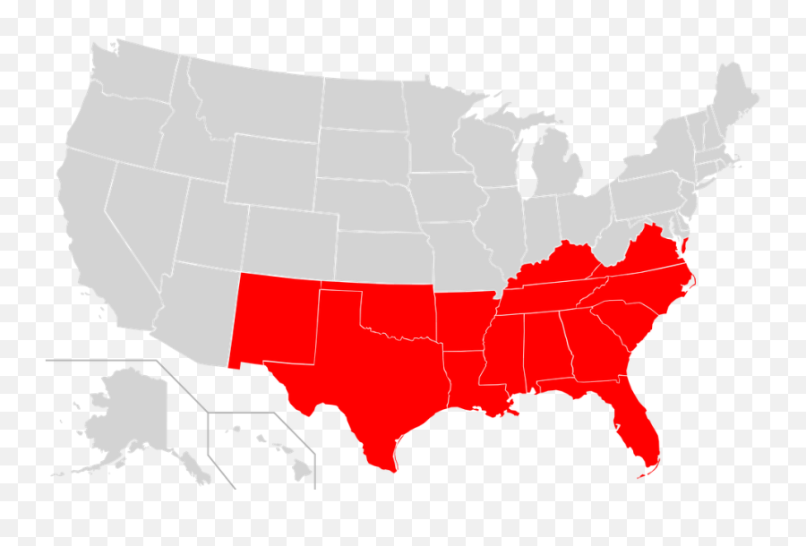 11 Common Southern Phrases - Interactive Map Of United States Emoji,Sideways Black Heart Emoji