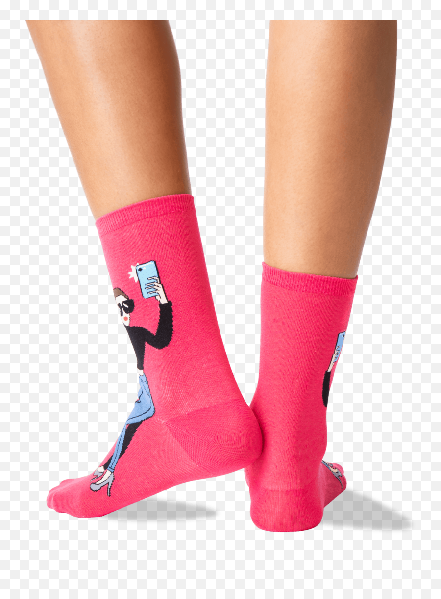 Womens Selfie Crew Socks - Girly Emoji,Degas Emoji
