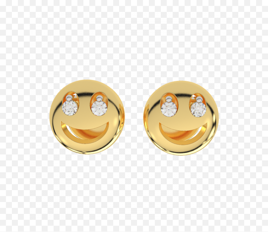 The Smiling Smily Gold Diamond Kids Earring Emoji,Diamond Emoji Face