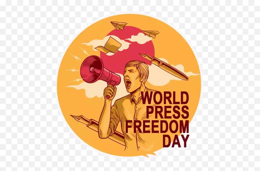 World Press Freedom Day By Stickercommunitycom - Sticker Emoji,Freedom Emoji Sign
