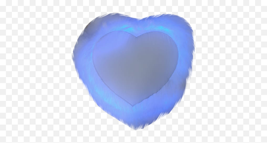 White Fur Led Sublimation Pillow - Lovely Emoji,Blue Heart Emoji Pillow