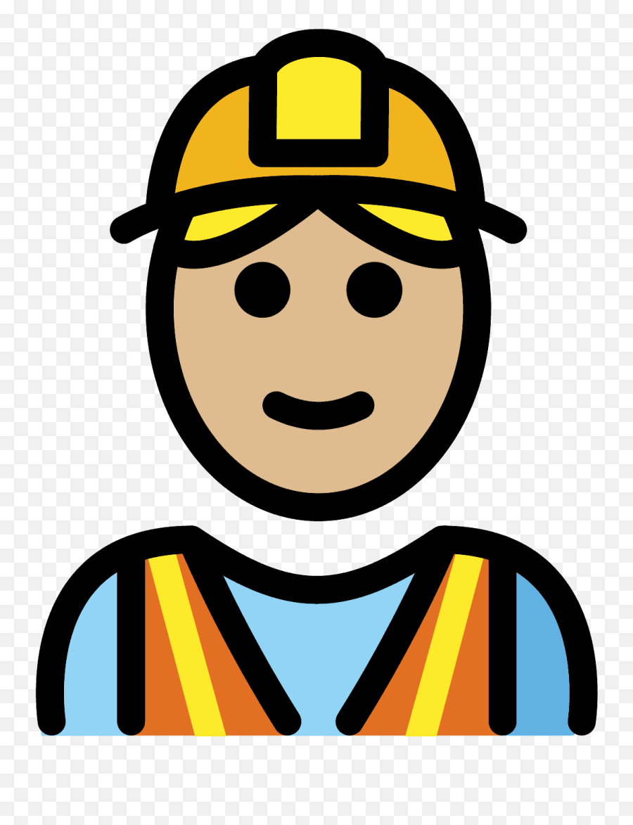 Construction Worker Emoji Clipart - Workwear,Free African American Emoji