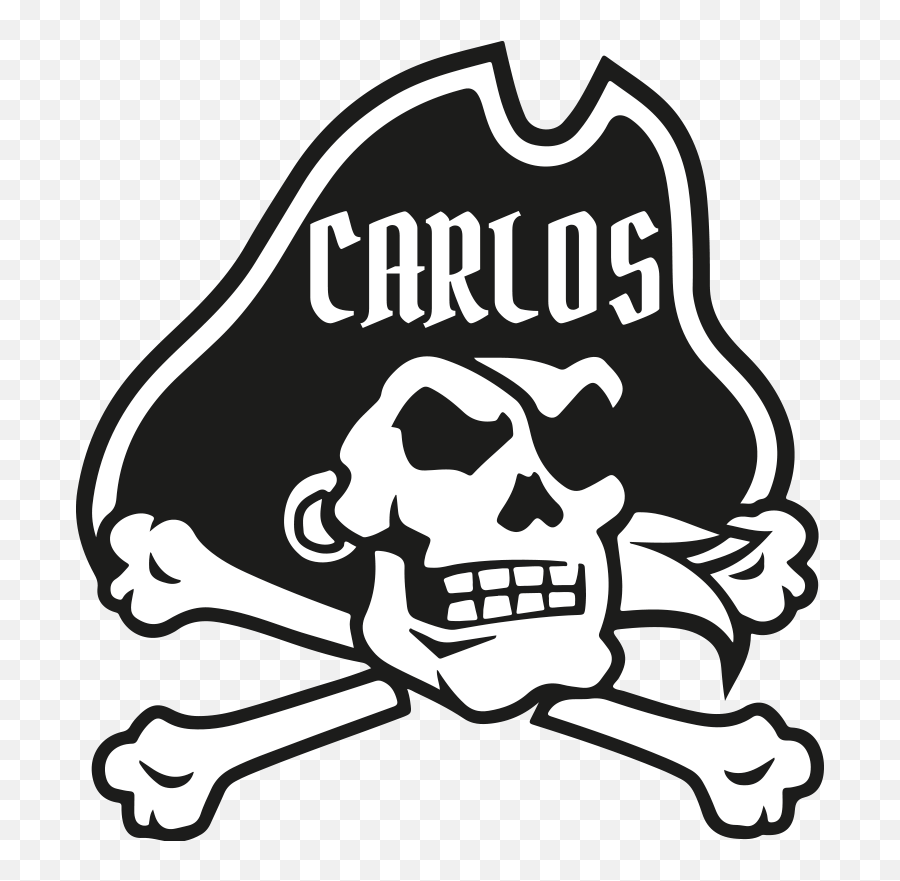 Pirate Skull With Name Illustration - Logo East Carolina Pirates Emoji,Skull Bones Emoji