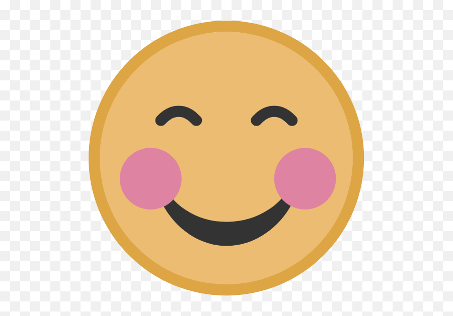 Yellow Blushing Face Graphic - Emoji Free Graphics Happy,Mustache Emoji