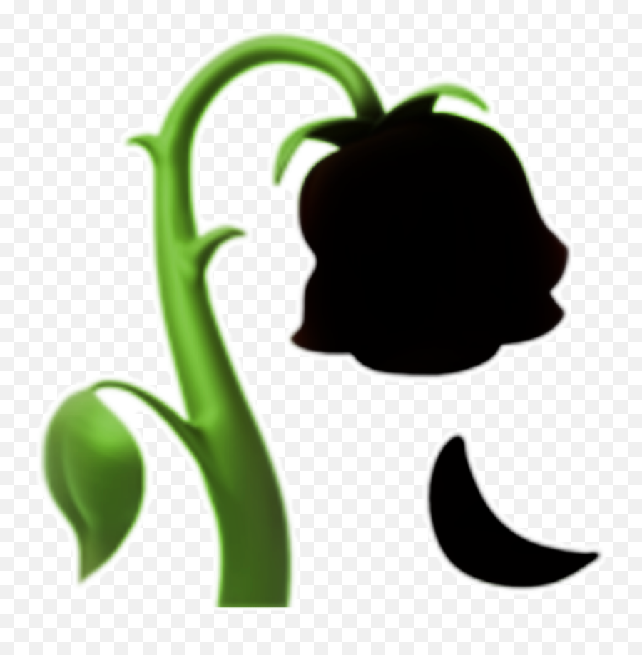 Flower Emoji Sticker - Iphone Dead Rose Emoji,Black Flower Emoji