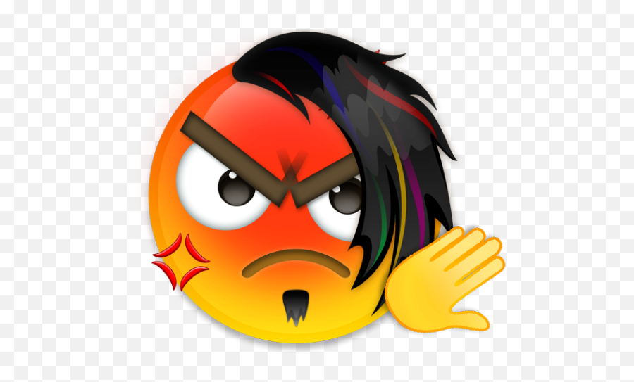 Angry Emo Emojimaker Remix Sticker By Aline - Fictional Character,Emo Emoji