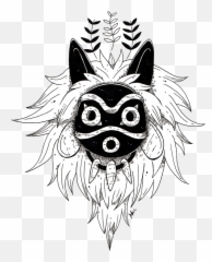 Mononoke Ghibli Cool Sticker - Masque Princesse Mononoké Tatouage Emoji,Ghibli Emoji Png