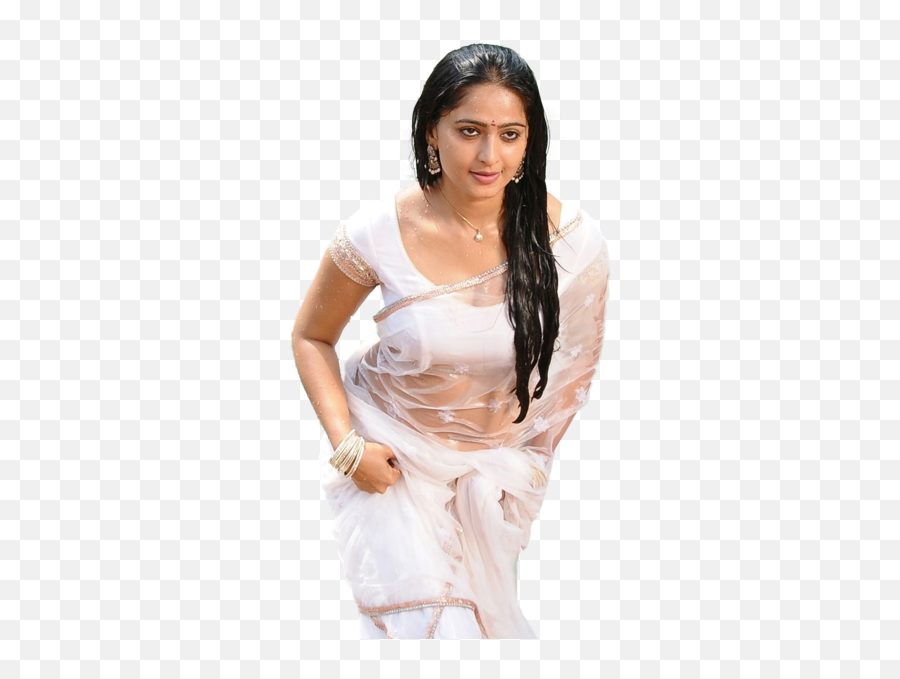 Actresses In Transparent Dress - Anushka Hot In White Saree Emoji,Samantha Telugu Actress In Emojis