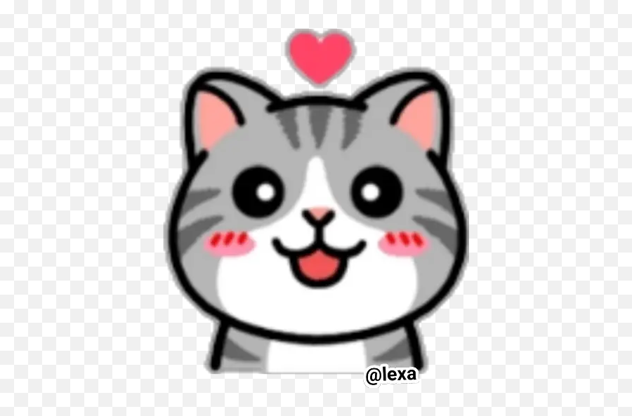 Sticker Maker - Cat Daily Life Emoji,A Cat With A Heart Emoji In Line