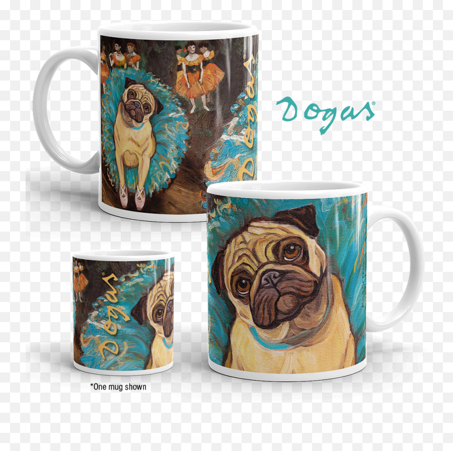 Pug Art 11oz Mug Collection - Magic Mug Emoji,Degas Emoji