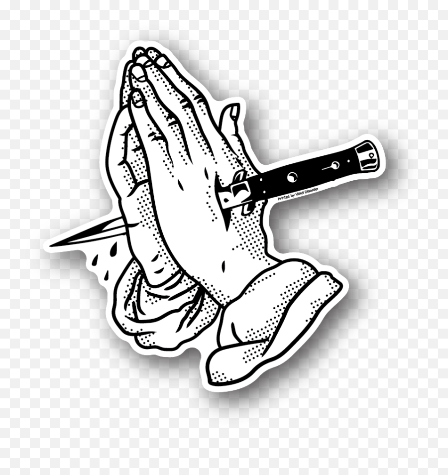 Dagger In Praying Hands Sticker Emoji,Bat Knob Emoji Sticker