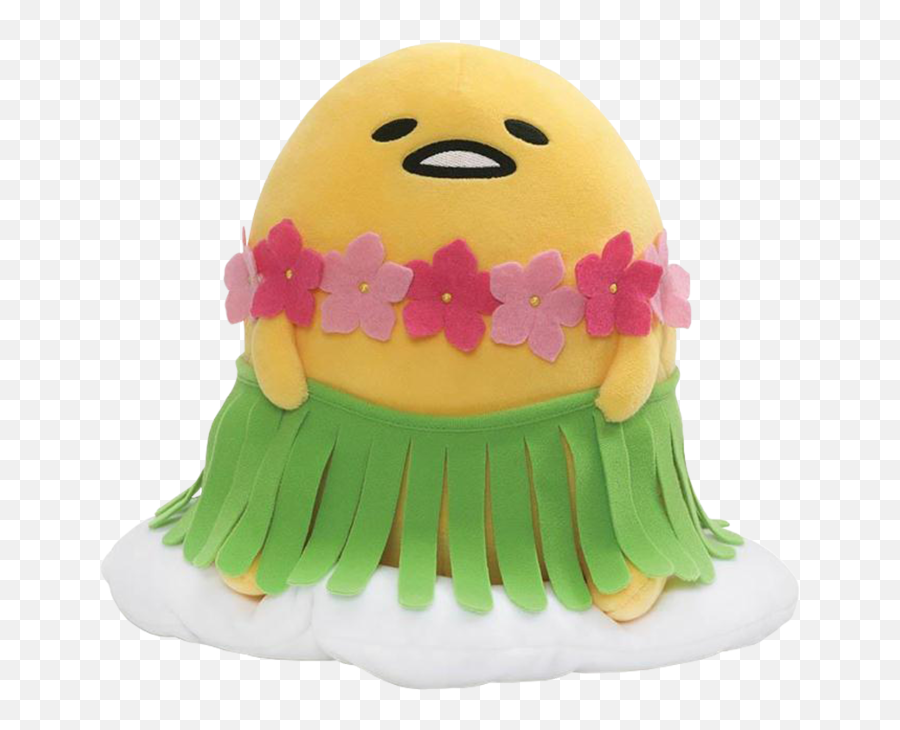 Sanrio Gudetama The Lazy Egg - Gudetama In Hula Skirt 9u201d Plush Gudetama Plush Transparent Background Emoji,Egg Emoticon