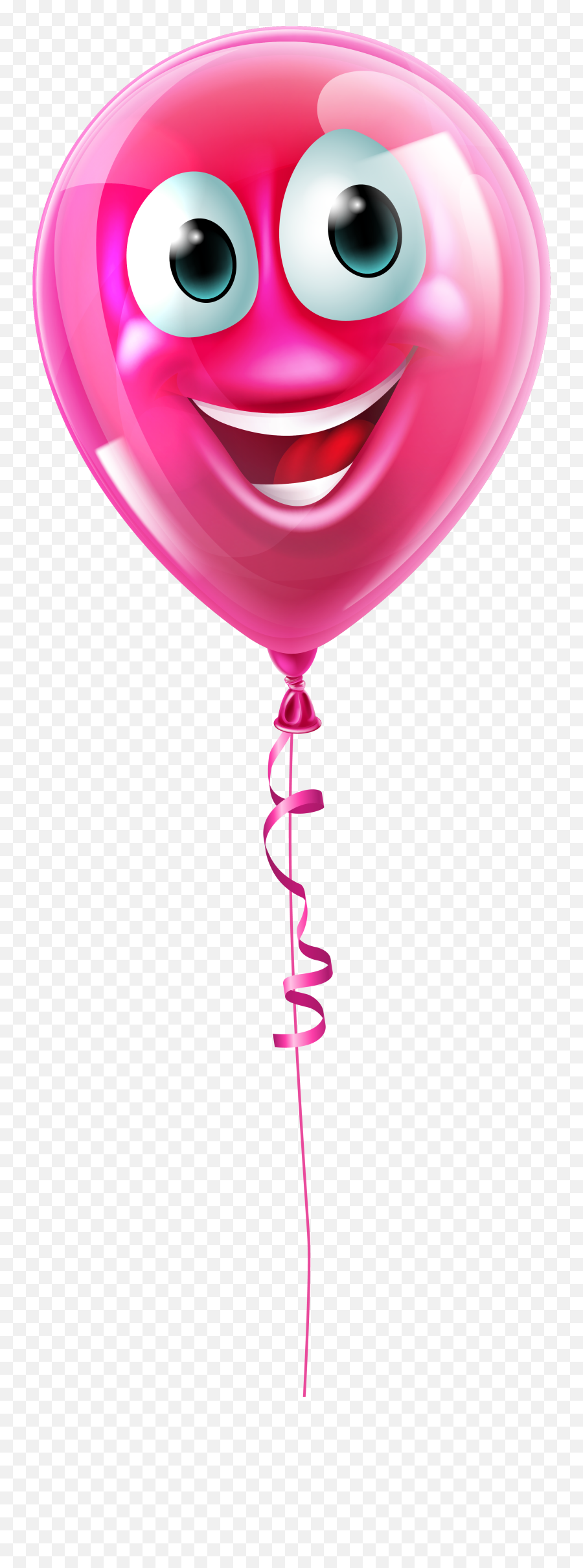 Pink Balloon With Face Png Clipart - Balloon With Face Clipart Emoji,Birthday Emoticons