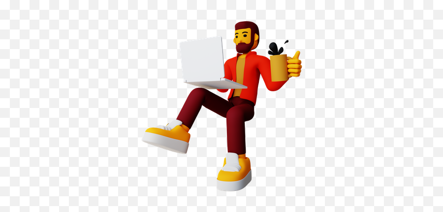 Sitting Guy With Laptop 3d Illustrations Designs Images Emoji,Laptop Emoji Transparent