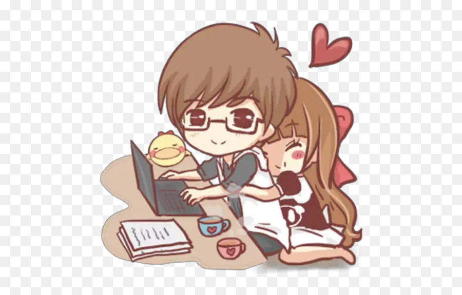 Centilia U0026 Raei Couples Stickers For Whatsapp - Centilia And Raei Sticker Emoji,Studious Emoji