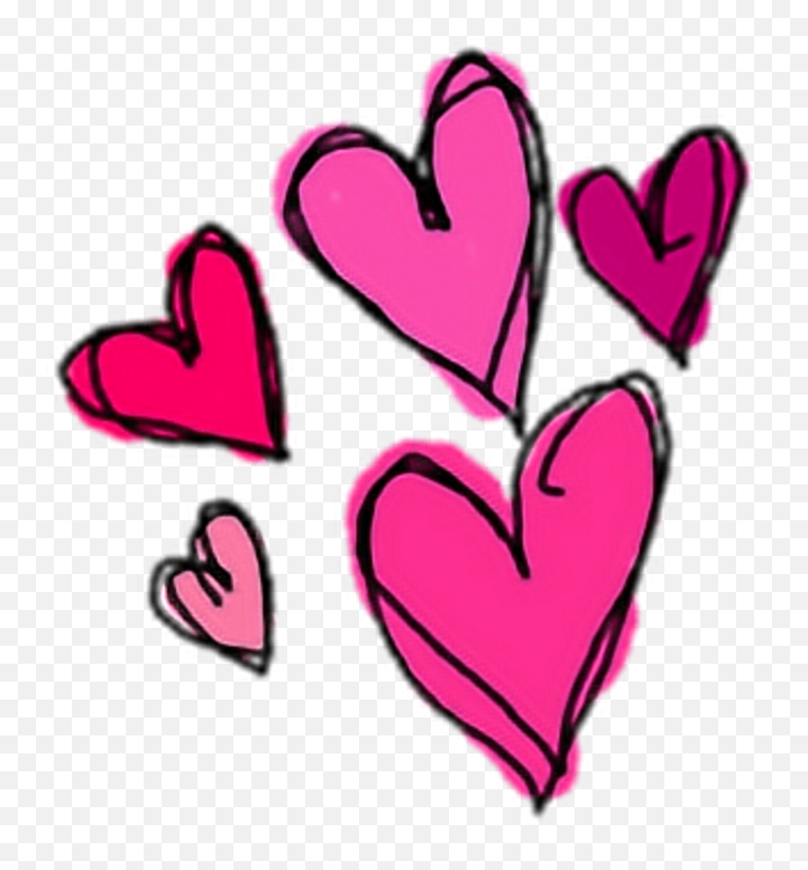 Cute Heart Hearts Pink Sticker Stickers Png Overlay - Duo De Cute Transparent Heart Png Emoji,Emojis De Amor