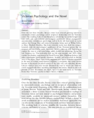 Victorian Psychology And The Novel - Document Emoji,Men Of Victorian Era Expressed Their Finger Emotions