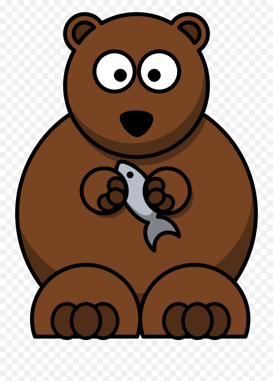 Cartoon Bear With Fish In Hands Free Image - Cartoon Bear Clipart Emoji,Cartoon Bear Emotions