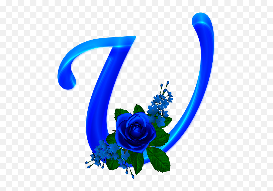 Alfabeto Decorativo Rosas Png - Letter With Blue Rose Emoji,Aski Emojis