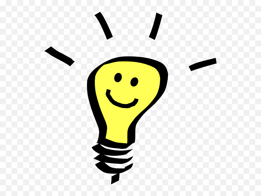 Smiling Light Bulb Clip Art At Clkercom - Vector Clip Art Light Bulb Clipart Emoji,Lightbulb Emoticon Facebook