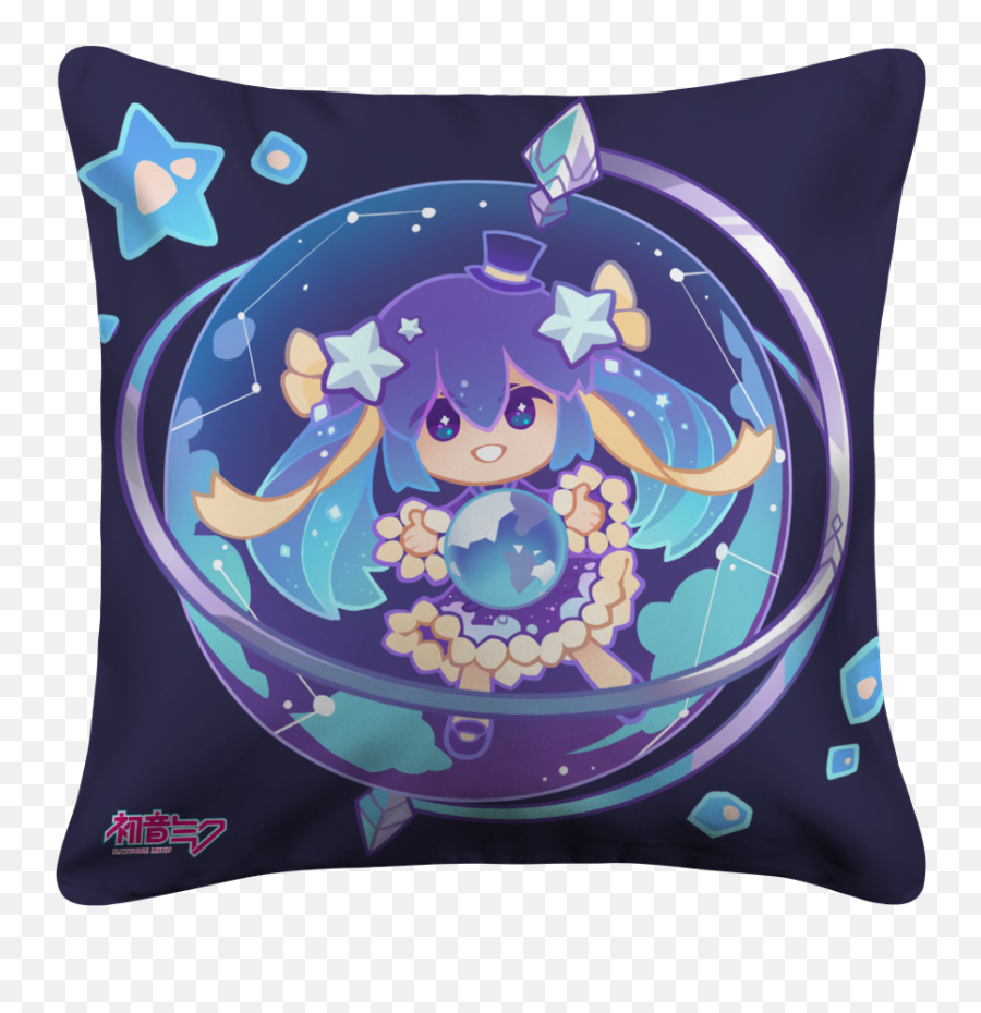 Star Globe Miku Pillow Case - Globe Emoji,Emoticon Character Plush Accent Pillow