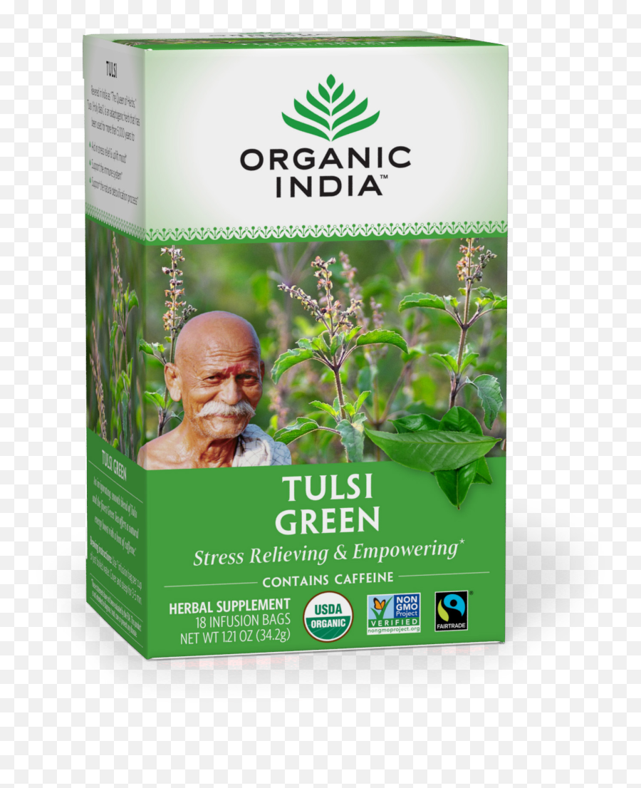Organic Tulsi Holy Basil Green Tea - Organic India Tulsi Tea Emoji,Emotion Classic With Green Tea Extract