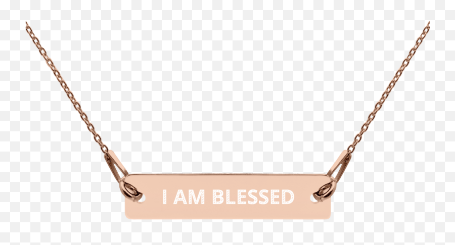 I Am Blessed Engraved Bar Chain - Necklace Emoji,Emotion Color Necklace