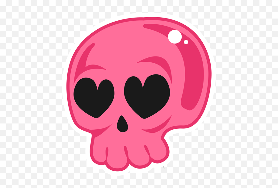 Skull Emoji Love Sticker - Dot,Skull Emoji