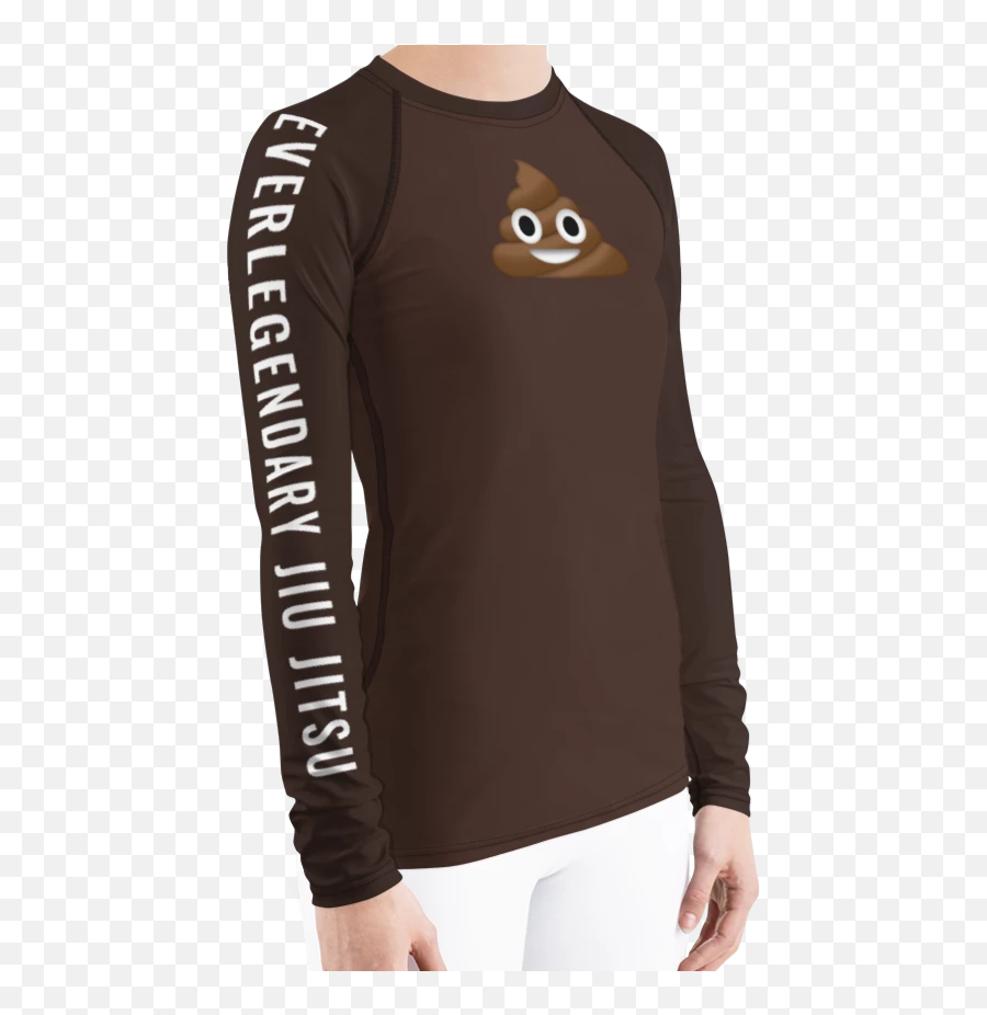 Ugly Brown Belt Rashie Poo Womenu0027s Ranked Rash Guard - Long Sleeve Emoji,Itching Emoji