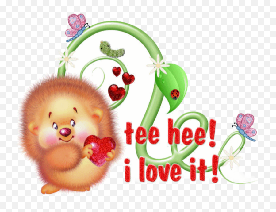 Cutehedgehogteeheeiloveit Sticker - Happy Emoji,Tee Hee Hee Emoji