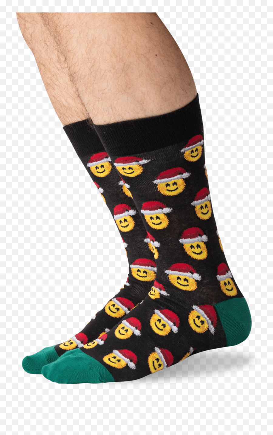 Menu0027s Santa Smile Emoji Socks - Black For Teen,Foot Emoji