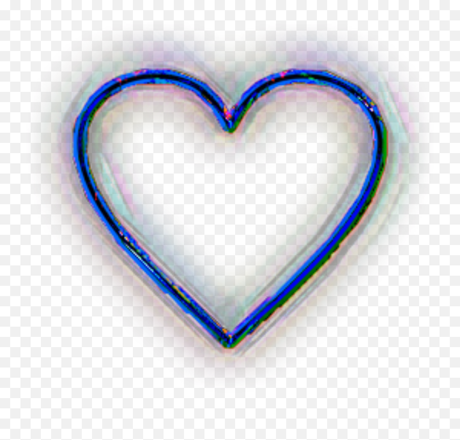 Heart Blue Digital Vaporwave Sticker - Girly Emoji,707 Emoji Heart Audio